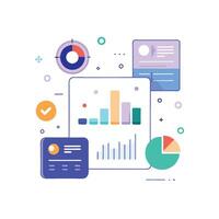 White Background Data Comparison and Insights Dashboard vector