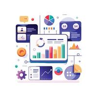 White Background UI for Data Comparison and Insights vector