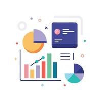 Comparison and Insights Data Visualization UI on White Background vector