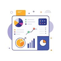 Data Comparison and Insights Interface on White Background vector