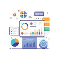 Data Insights and Comparison Interface with White Background vector