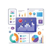 UI for Data Comparison and Insights on Clean White Background vector