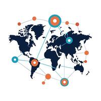 International Business Network Visualization vector