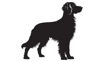 Black silhouette of a dog standing on a white background vector