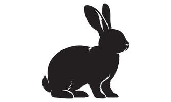 Silhouette of a rabbit on a white background vector