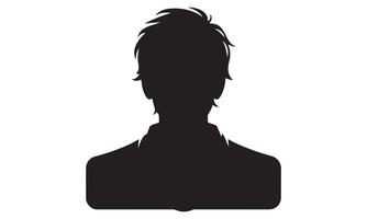 A silhouette of a man's head with a black background vector