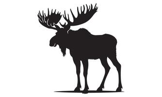 Moose silhouette on white background vector