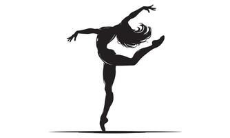 Silhouette of a ballerina on a white background vector