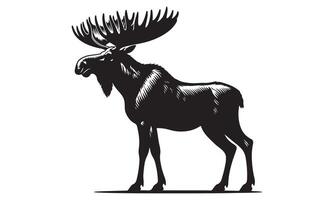Moose silhouette silhouette of moose on white background vector