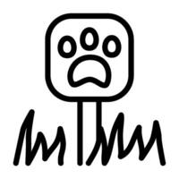 Wild Animal Paw Warning Icons. warning, footprint, bear, alert, danger, illustration, wild vector