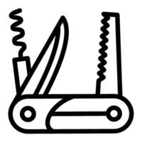 Pocket knife line icon. Folding knife line icon. hiking, outline, steel, tool, graphic, utility, survival, sharp, compact, kit vector