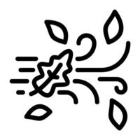 Blowing wind line icons. Wind blow line icons vector