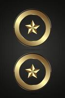 Two high level premuim stars in circle buttons with luxury rounded circles frame, set of two options of luxury circle button which gives it a luxurious and premium vector