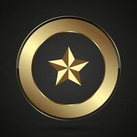 A premuim button star emblem enclosed in a rounded square frame, a luxury circle button which gives it a luxurious and premium appearance, banner illustration vector