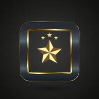 A Luxury and Premium star button check list option concept, and A gold star rectangle enclosed in a rounded square frame. banner illustration vector