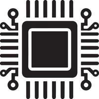 Semiconductor silhouette icon or cpu device Image vector