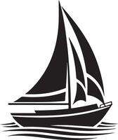 Sailboat Silhouette Art, Icons, and Graphics vector