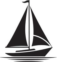 Silhouette of sailboat sailing yacht simple icon Image vector