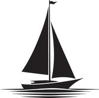 Silhouette sailboat navigation water recreation Image vector