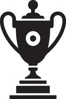 Silhouette of trophy cup winner with a laurel Image vector