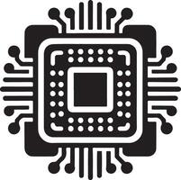 Cpu Silhouette Stock Illustrations vector