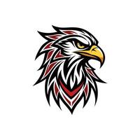 An eagle head with red and black feathers vector