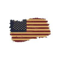 An american flag painted on a white background vector