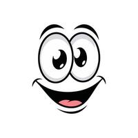 A cartoon face with a big smile vector