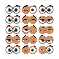 Cartoon eyes with different expressions vector