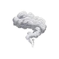 A cloud with smoke coming out of it on a white background vector