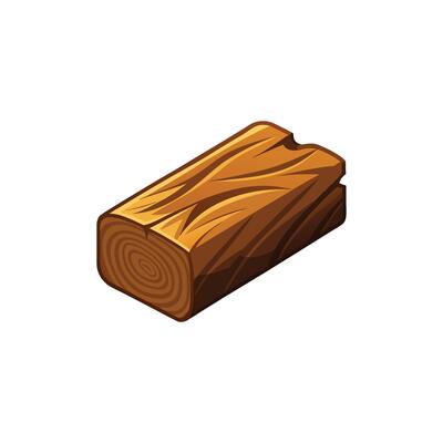 Wooden log illustration isolated on white background