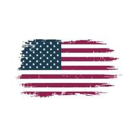 The american flag is painted on a white background vector
