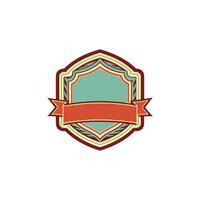 Retro badge with ribbon illustration vector