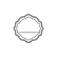 A black and white drawing of a badge vector