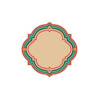 An ornate frame with a red and green border vector