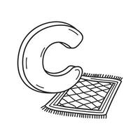 Illustration of a pattern carpet beside letter C vector