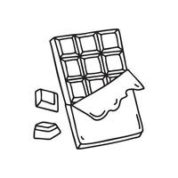 A chocolate bar with pieces broken off vector