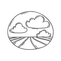 Clouds in a clear sky with windy air in the open field vector