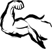 Flexing bicep muscle arm strength or power line editable strok icon for exercise. biceps muscular arm icon isolated on white background. Sport and fitness symbol vector
