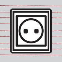 electric power source socket icon, electric plug icon vector