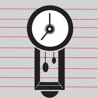 sound box wall clock icon, flat style wall clock icon. vector