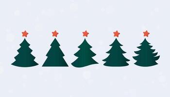 Christmas tree illustrations Unique style set - various tree shapes in a hand-drawn style. vector