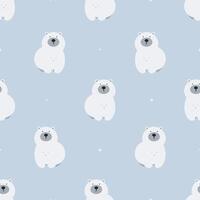 Seamless pattern with cute polar bear. Flat background. Winter design. Creative texture for fabric, wrapping, textile, wallpaper, apparel. vector