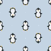 Seamless pattern with cute penguin. Flat background. Winter design. Creative texture for fabric, wrapping, textile, wallpaper, apparel. vector