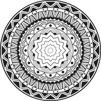 Intricate Black and White Mandala Design for Coloring vector