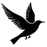 a flying crow bird silhouette object vector