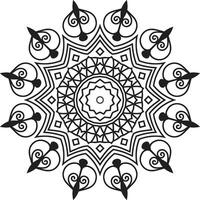 Intricate Black and White Mandala Design Art Pattern vector
