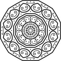 Intricate Black and White Mandala Design for Art Projects vector
