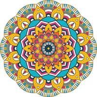 Vibrant Mandala Design with Bold Geometric Patterns and Colors vector
