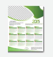 Modern 2025 New Year Calendar Template Design vector